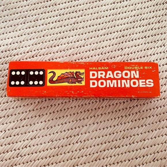 Vintage Halsam Dragon Dominoes Double six 28 pieces - Picture 1 of 7